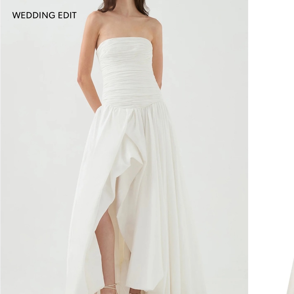 Aje White Violette Bubble Hem Maxi Dress